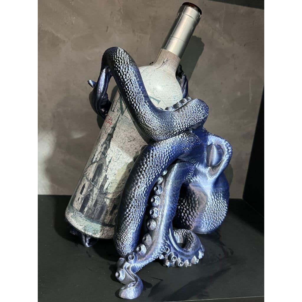 kit suporte para garrafa de vinho e taças polvo porta vinho decoração 3D