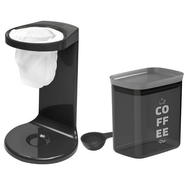 Coador Passador De Café Indivual Manual Filtro De Pano + Pote Hermético 1,5L + Colher - Ou