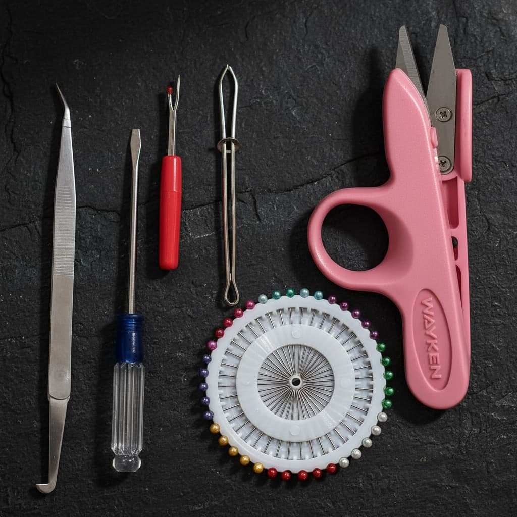 Kit Acessórios De Costura Pinça Alfinete Chave Fenda