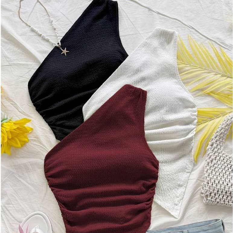 Blusa Feminina Um Ombro Só Mula Manca Assimétrica Elegante Basica  Ribana Caimento Perfeito