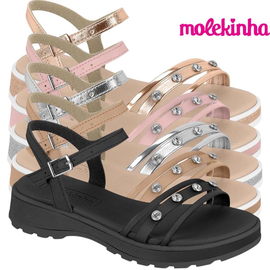 Sandália Infantil Molekinha Fivela Confortável Casual Elegante Original