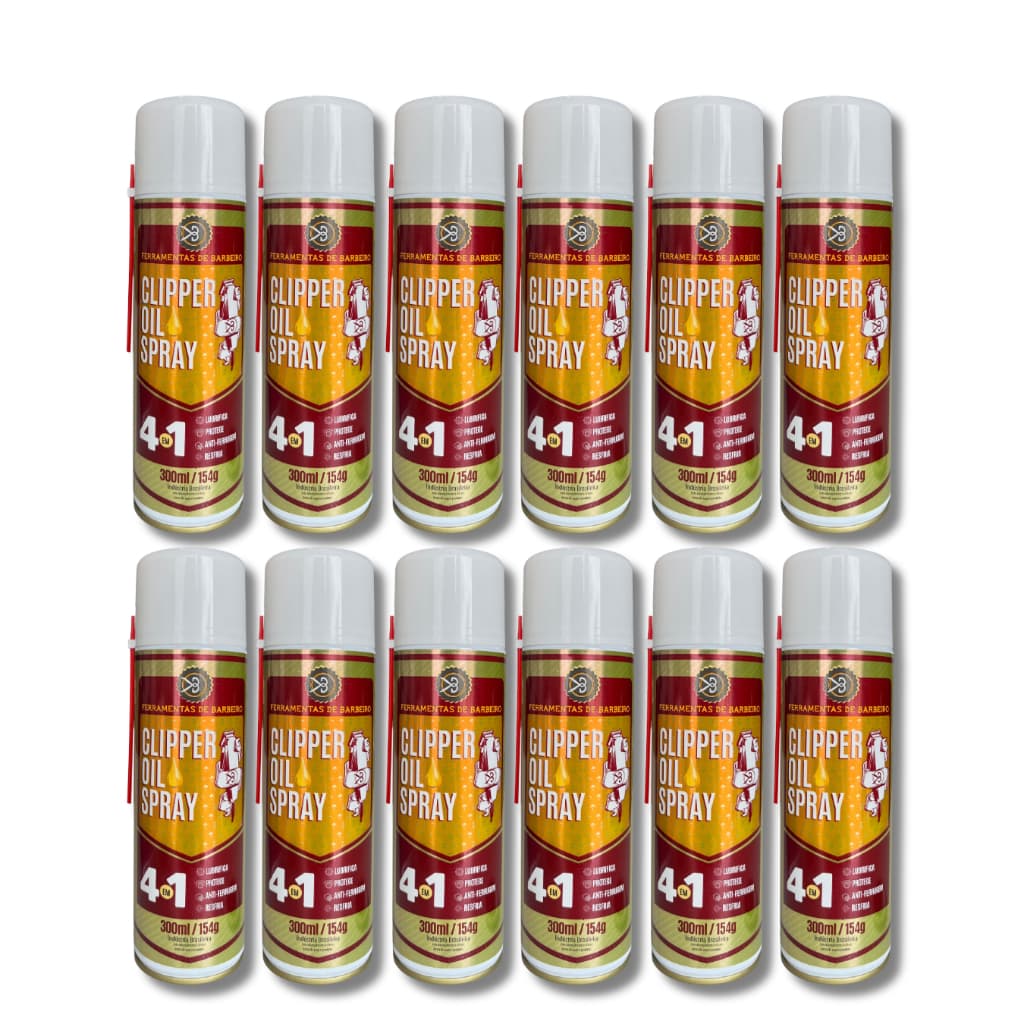 Kit 12 un Óleo Spray Lubrificante De Máquinas Clipper Oil 30ml-Ferramentas de Barbeiro