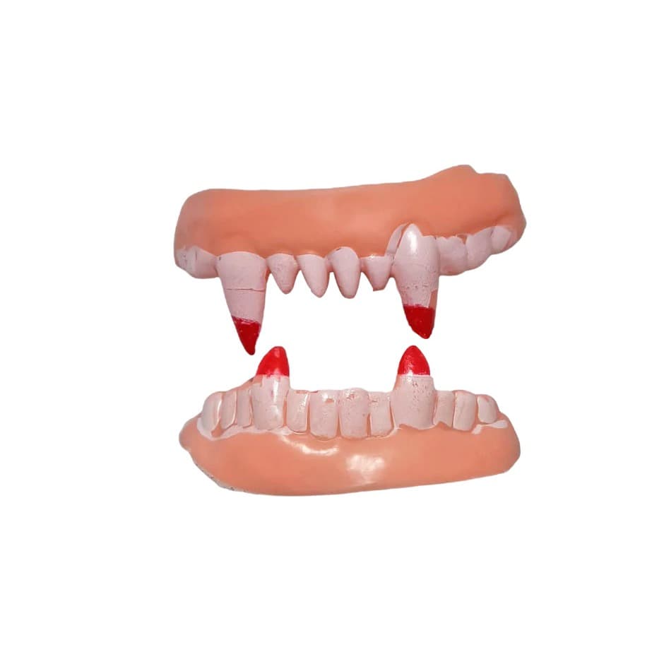 Dentadura Dente Vinil Vampiro Monstro Drácula Fantasia Halloween Fantasia
