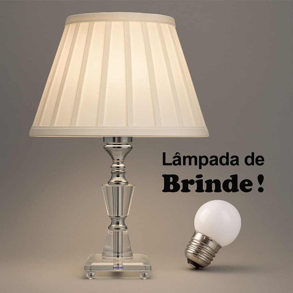 Abajur De Cristal Clássico Moderno Para Quarto Sala Escritório Cód.112