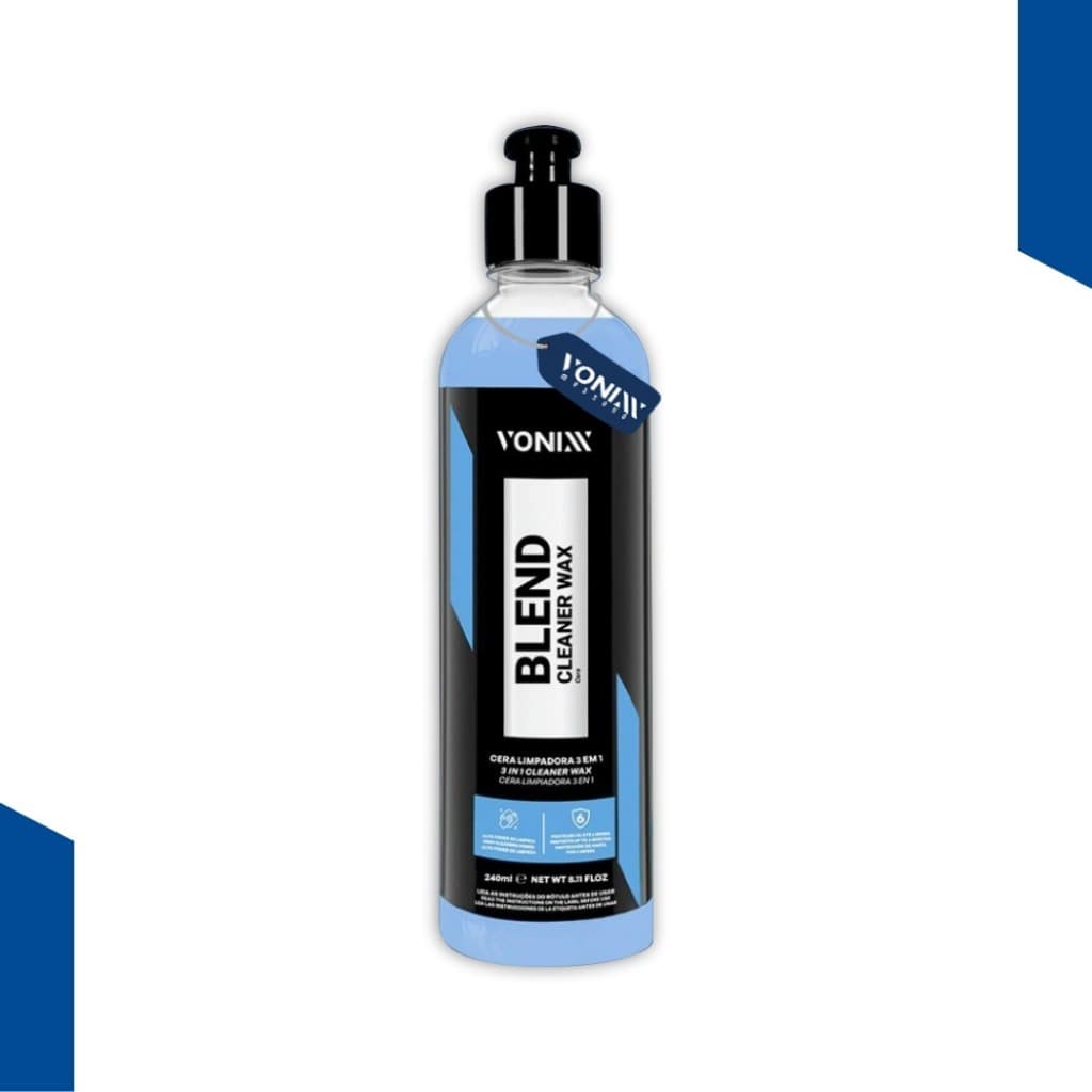 Cera Limpadora Blend Cleaner Wax 240ml Vonixx 3 em 1: Limpeza, Brilho e Proteção com Carnaúba e SiO2