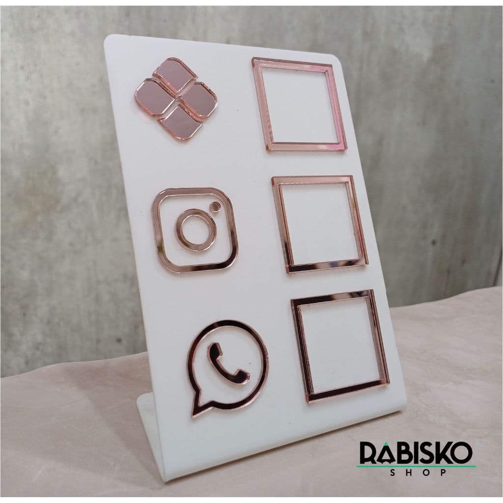 Placa 3 em 1 em Acrílico – Pix, Instagram e WhatsApp