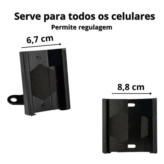 Suporte de Celular para Moto com Regulagem e Emborrachado Universal