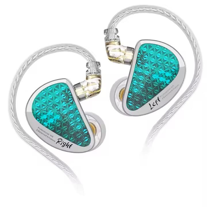 Fone de ouvido In-ear KZ AS16 PRO (cyan)