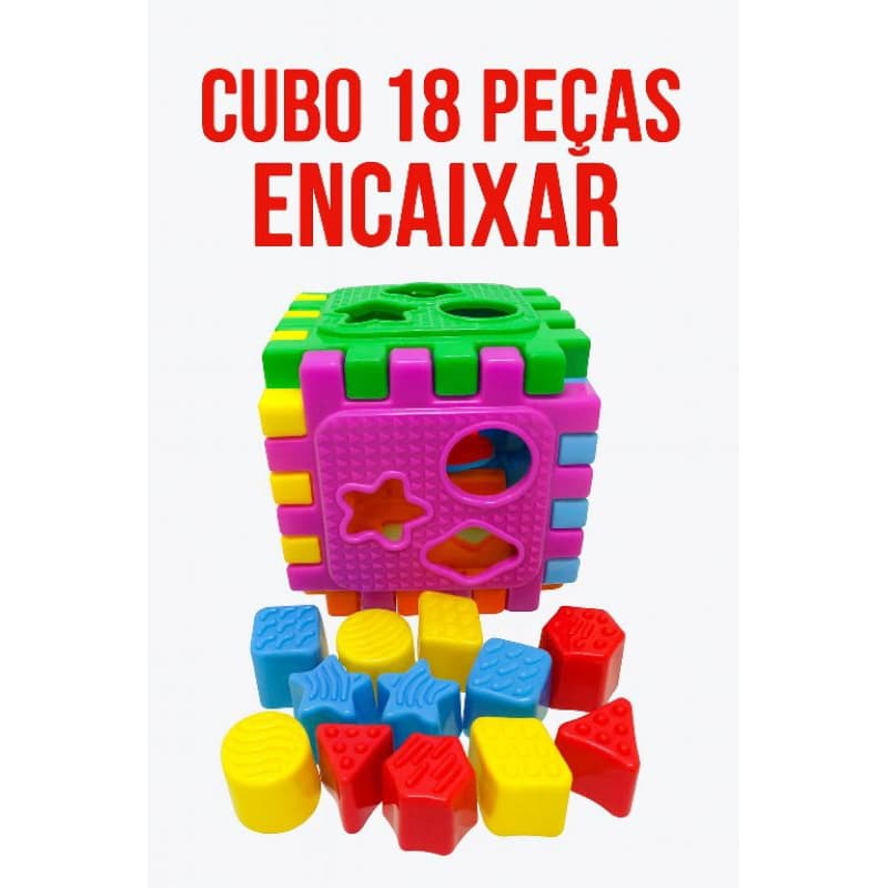 Brinquedo Cubo Infantil - Baby Start - Brinquedo Infantil - Cubo desmontavel c/ 18 peças