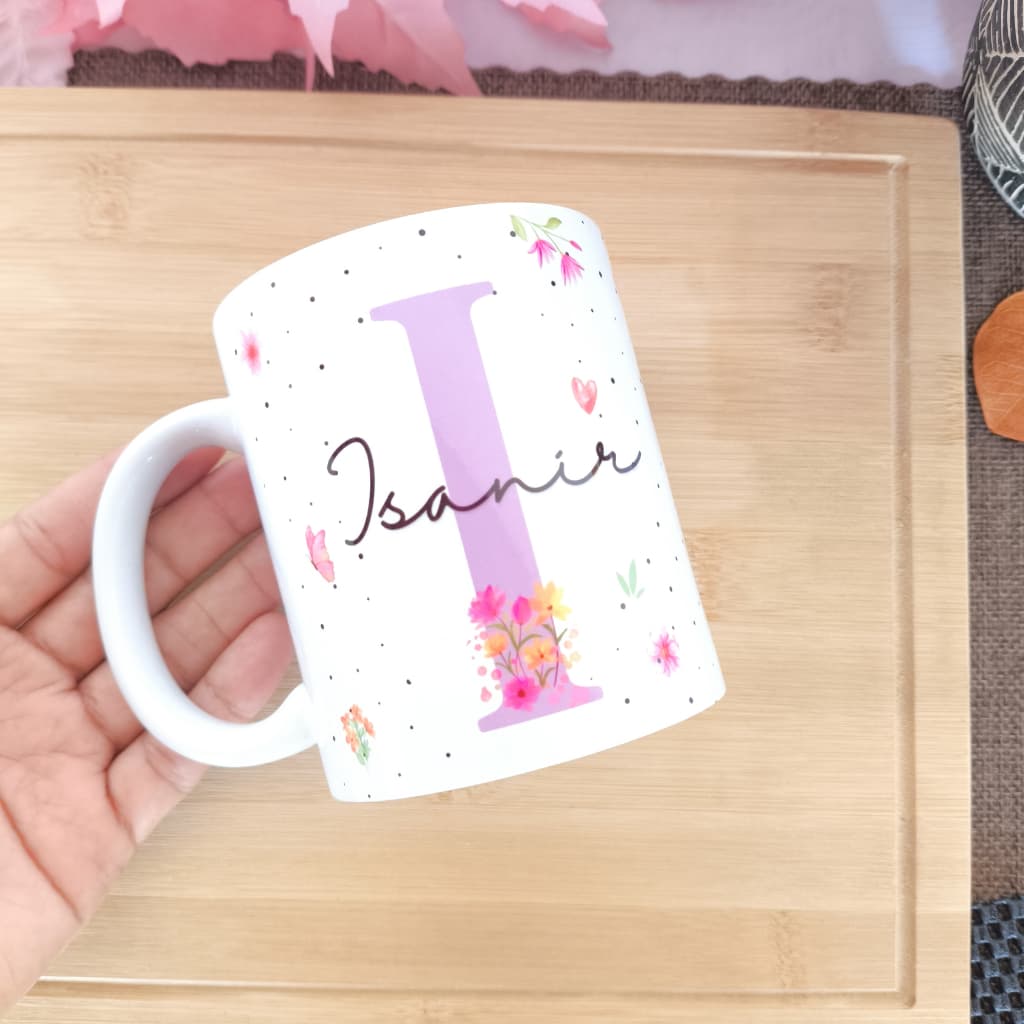 Caneca Personalizada com Nome Floral – Presente Feminino Delicado para Qualquer Ocasião