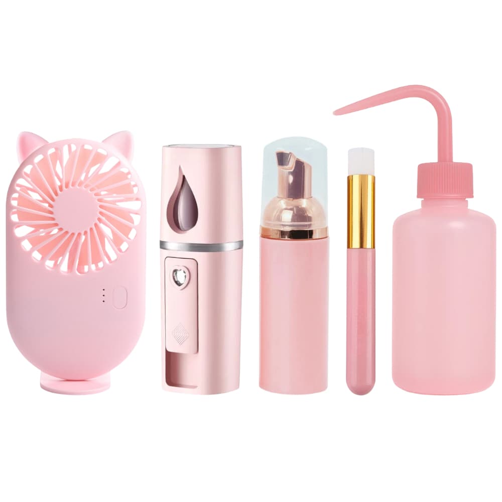 Kit Higienização Profissional Extensão de Cílios com Nano Mister, Ventilador, Pump, Pincel e Pisseta
