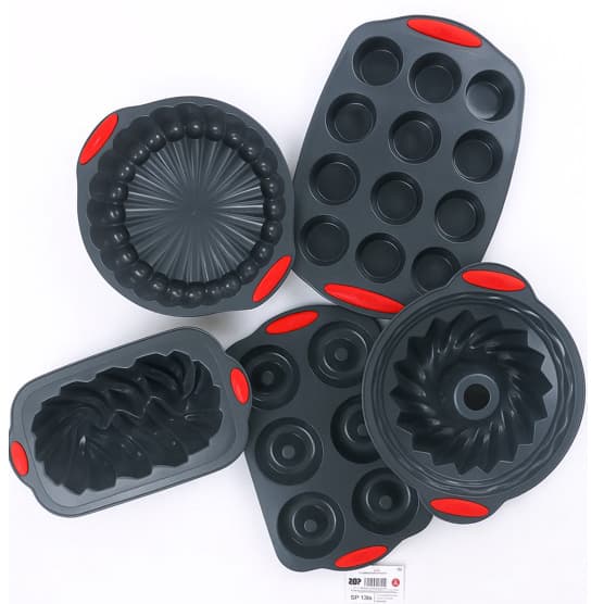 Kit até 5 Moldes de Silicone Antiaderente para Bolos, Pães e Doces – Uso Forno, Freezer