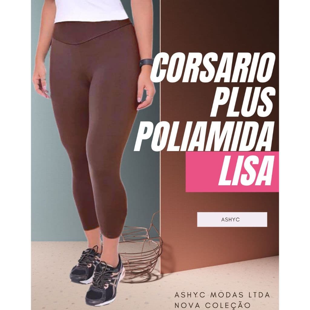 Corsário Básico Poliamida Lisa Plus Size Cero Transparência
