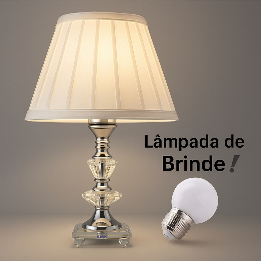 Abajur De Cristal Clássico Moderno Para Quarto Sala Escritório