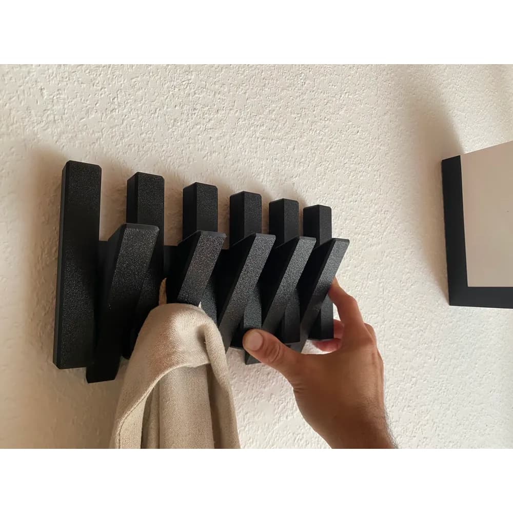 Cabideiro de Parede com 8 Ganchos Retráteis Design Moderno e Sofisticado Suporte Multiuso Decorativo