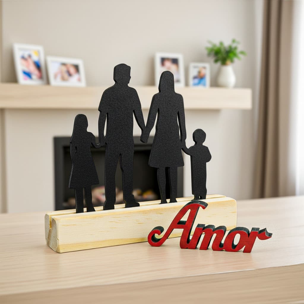 Enfeite de Mesa - Silhueta Família - Decoração