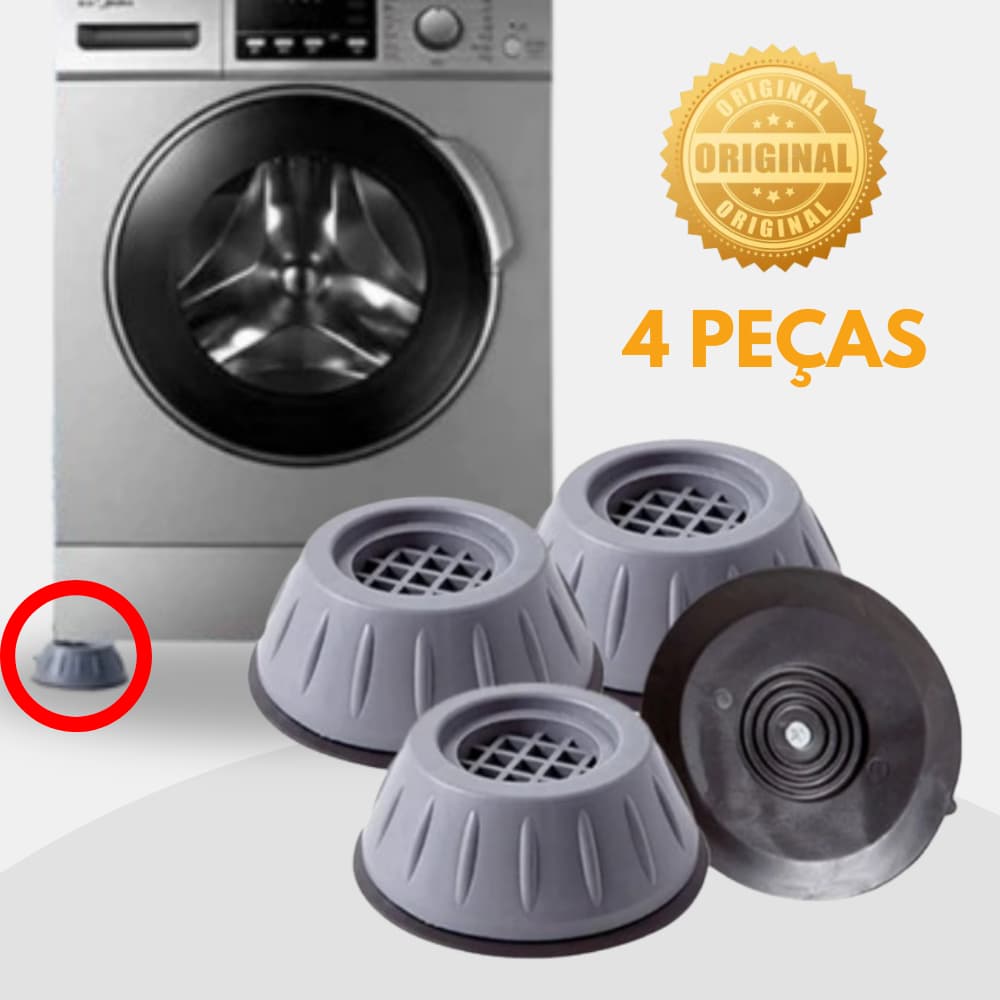 Kit 4 Suporte Pé Lava e Seca Máquina de lavar roupa Geladeira Anti Vibração ruído Fogão Nivelador