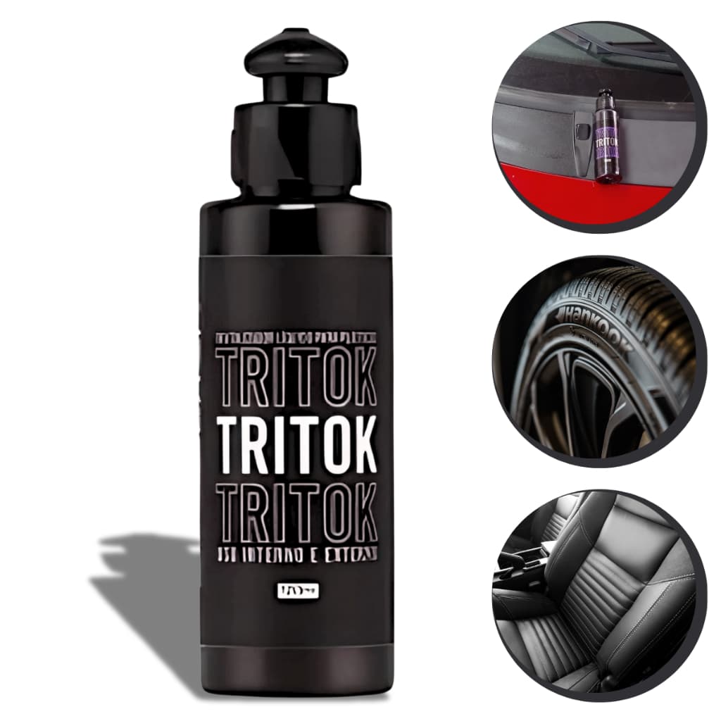 Revitalizador Plasticos Tritok Restaurador Interno Externo Condicionador Brilho Intenso 3EM1 Liquido Painel Para-Choque