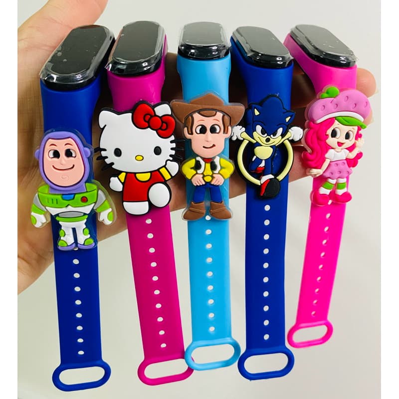 Relógio Digital Infantil Personagens Super Herois touch pulseira ajustável menino e menina