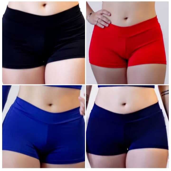 kit 4 micros shorts curto de suplex calcinhA box academia femininos