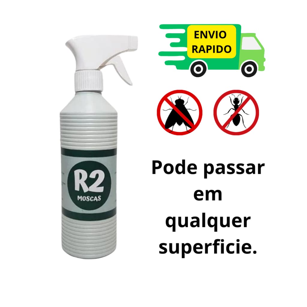 Repelente R2 Moscas e Formigas para Casa Com Borrifador Sem Cheiro Uso em Mercados e Padarias