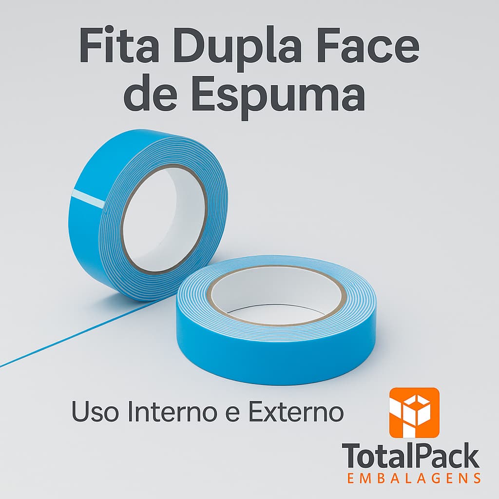 04 Rolos Fita Dupla Face Espuma 12MMX2,0M 12MMX1,5M