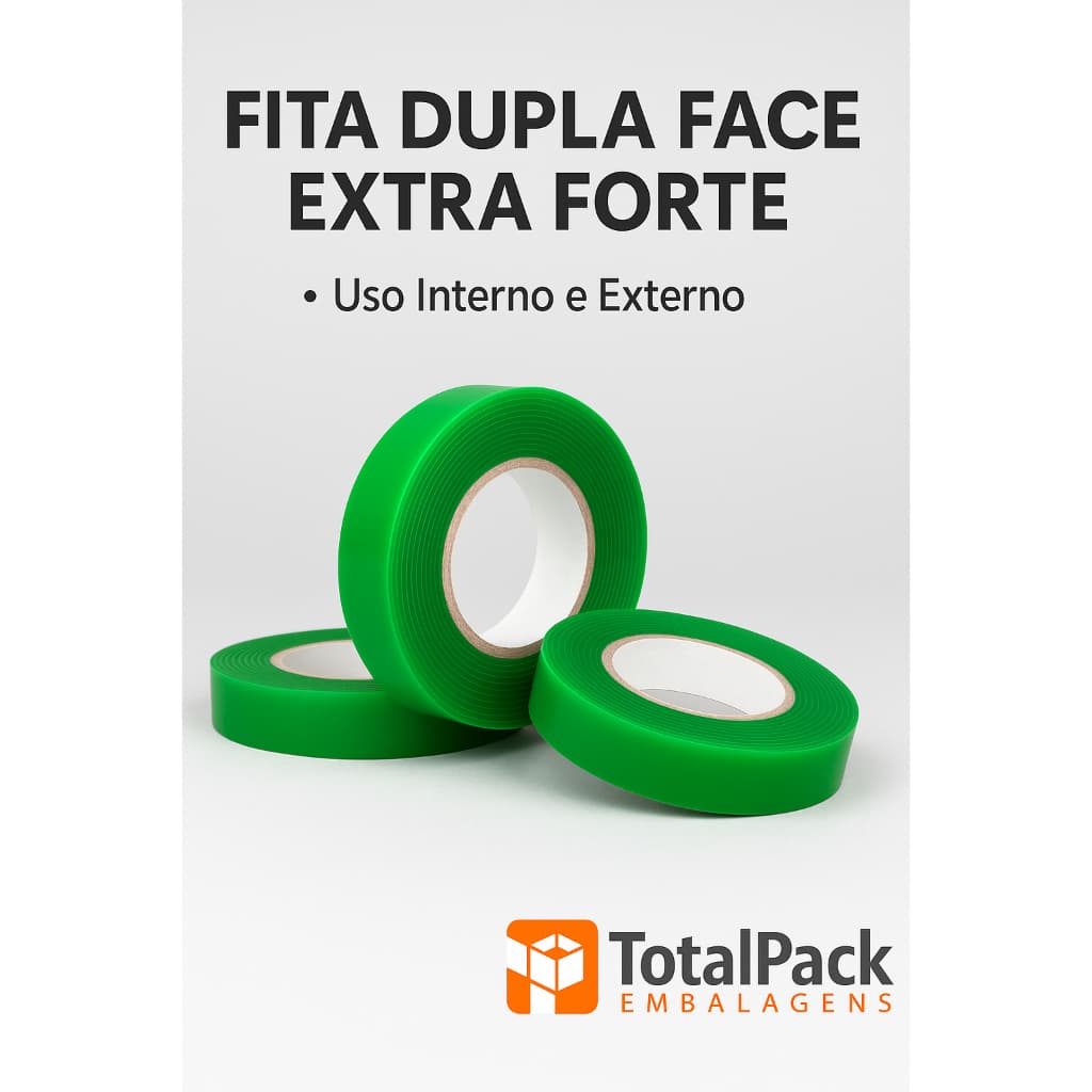 4 Rolos Fita Dupla Face Extra Forte 12MMX1,5M