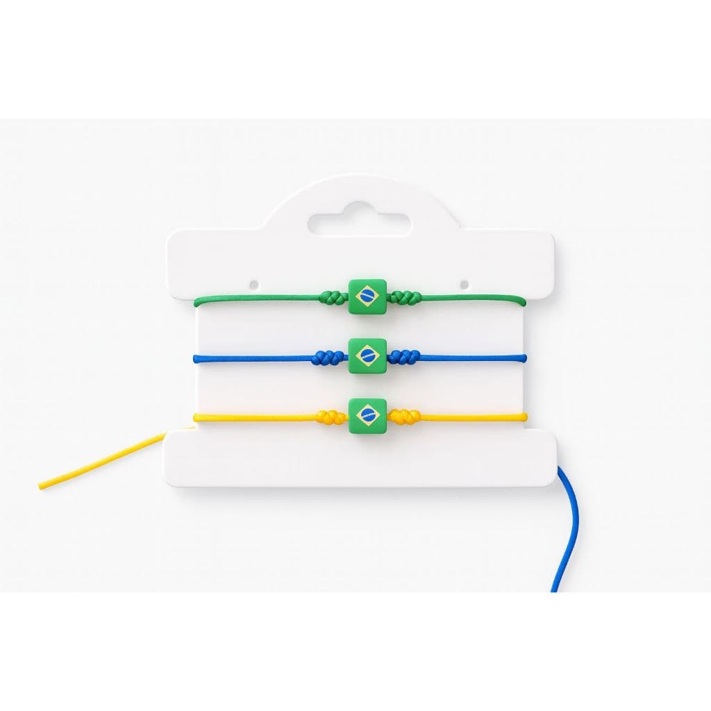 Trio de Pulseiras Brasil – Vista as Cores da Copa e Mostre Seu Orgulho Verde e Amarelo! 💚💛💙