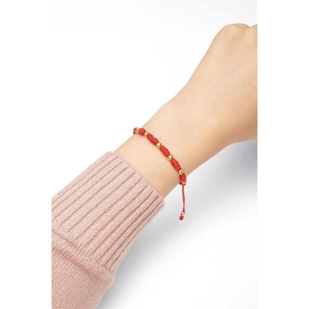 Pulseira 7 Nós com Dourado – Proteção, Fé e Elegância em um Só Acessório 🔴💛