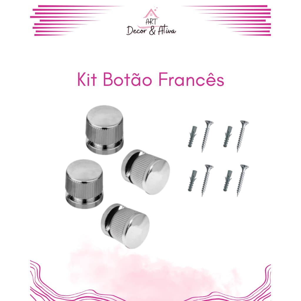 Kit botão francês para espelho