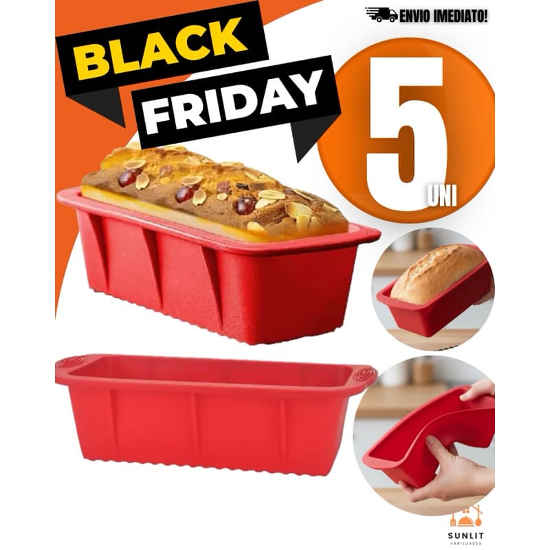 Forma para Pão de Silicone Antiaderente 26,5x13cm – Ideal para Assar Pães Caseiros e Bolos