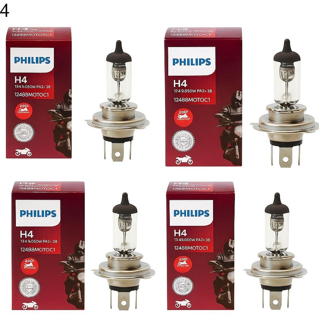 LAMPADA FAROL PHILIPS H4 12V 35/35W P43T- EXTRA DUTY KIT 4 UNIDADE
