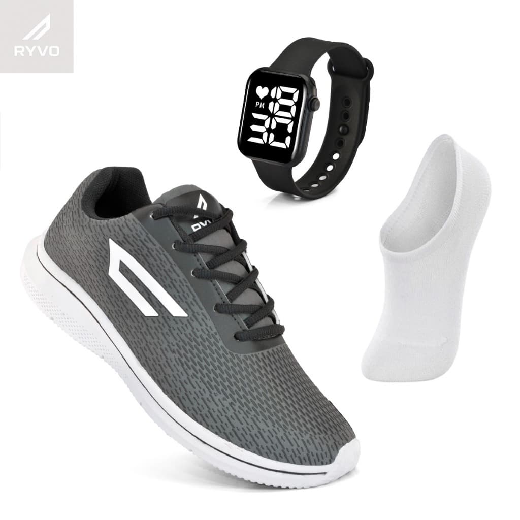 KIT RYVO TENIS+MEIA+RELOGIO DIGITAL! CONFORTO ACADEMIA DIA A DIA ENVIO IMEDIATO