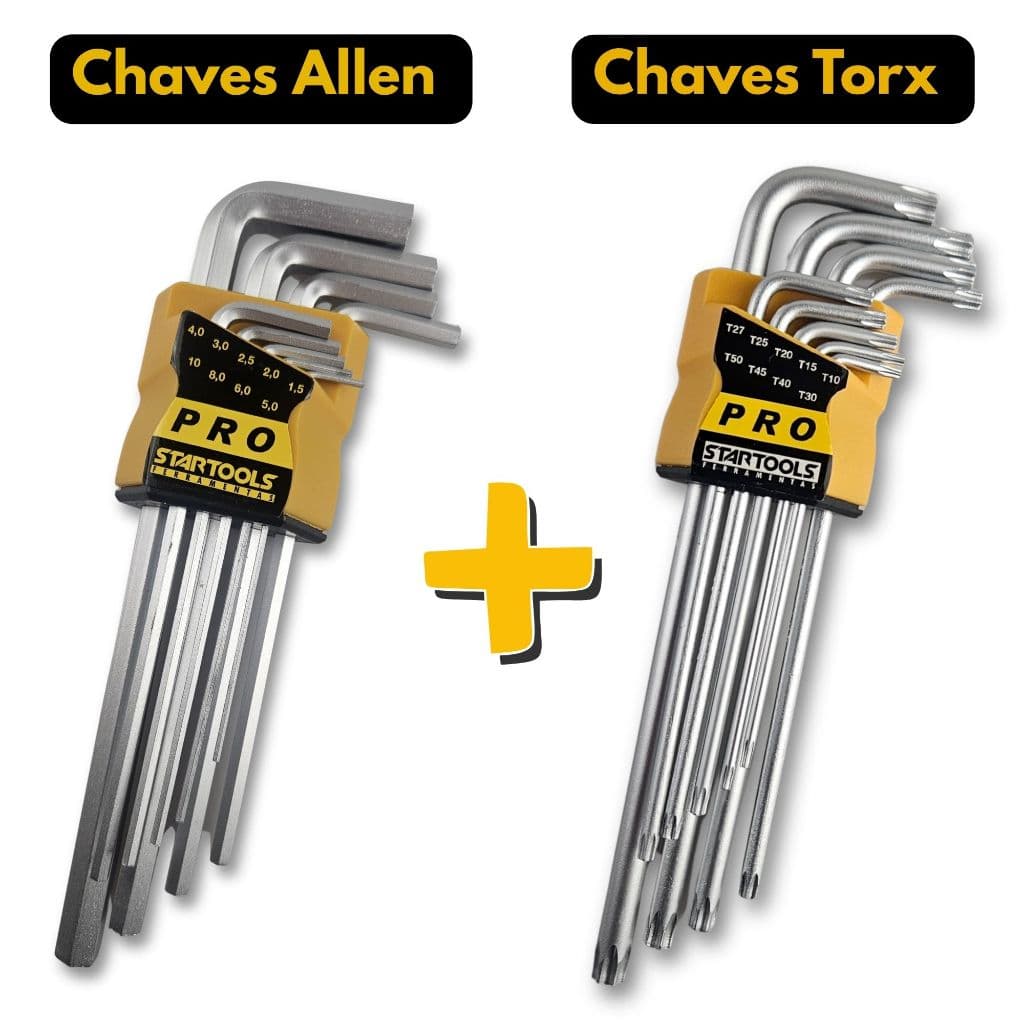 Jogo de Chaves Allen Torx Longas - 2 Kits com 9 Pçs cada