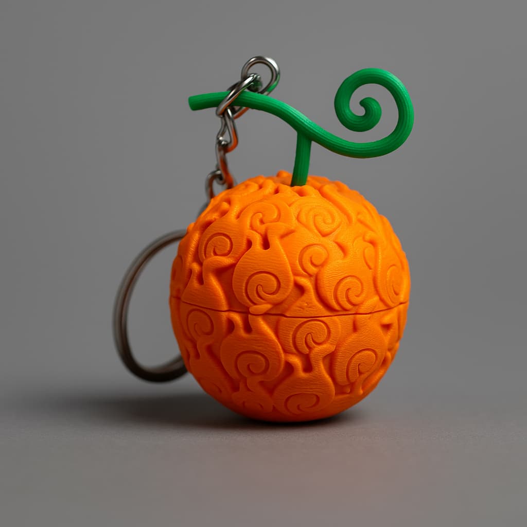Chaveiro One Piece Fruta Mera Mera no Mi Geek Colecionável Decorativo Anime Pirata Ace