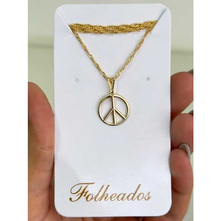 Colar Pingente da Paz folheado