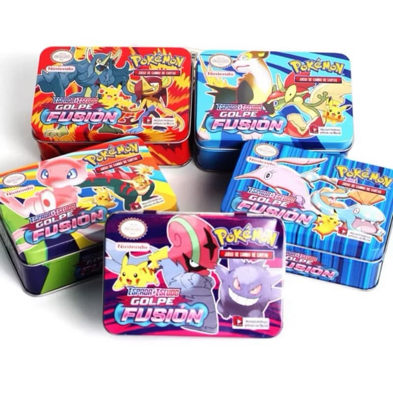 Kit 40 Cards Pokemon Cartas, cartinhas Caixa Metalizada