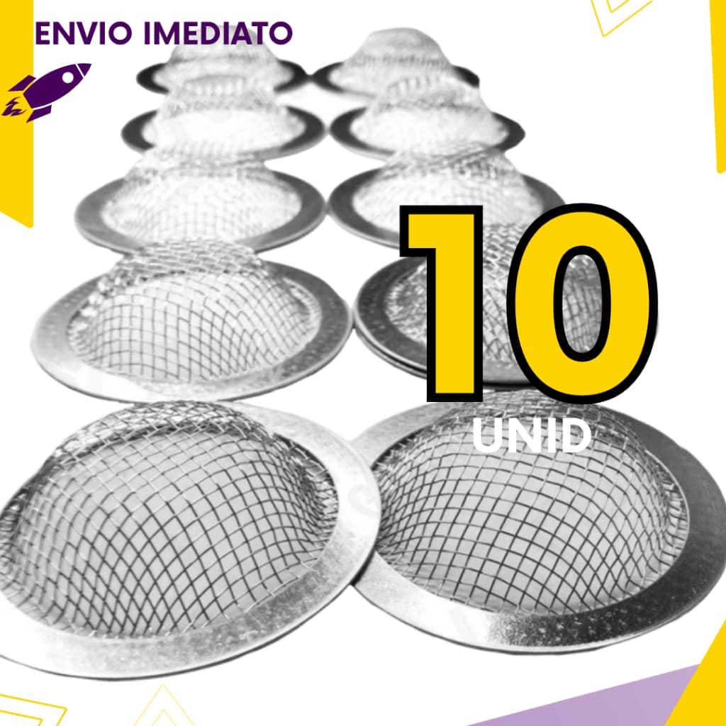 Kit 10, 5 ou 2 un - Ralinho Japonês Galvanizado p/ Pia e Tanque - Captura Resíduos
