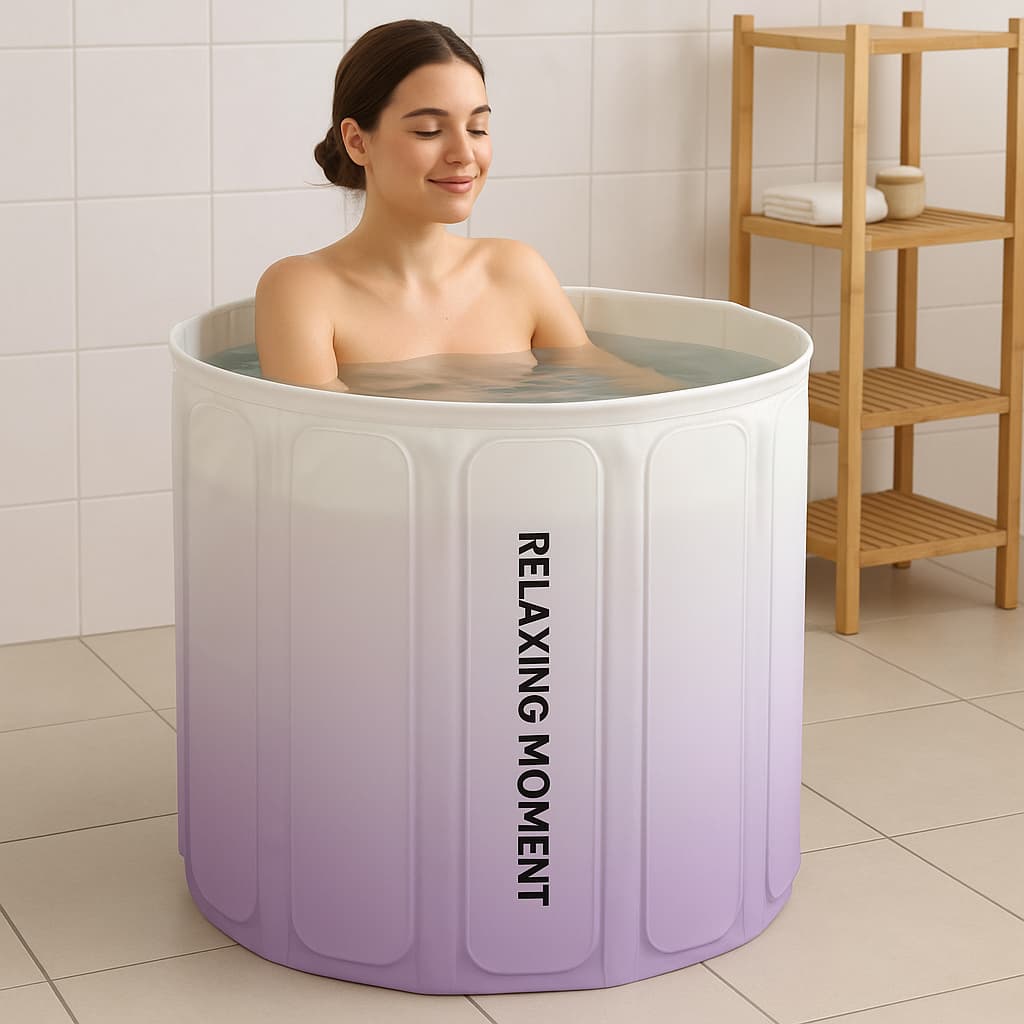 Banheira Portatil Dobravél Silicone Plastico Compacta Facil Armazenamento Bebe Adulto