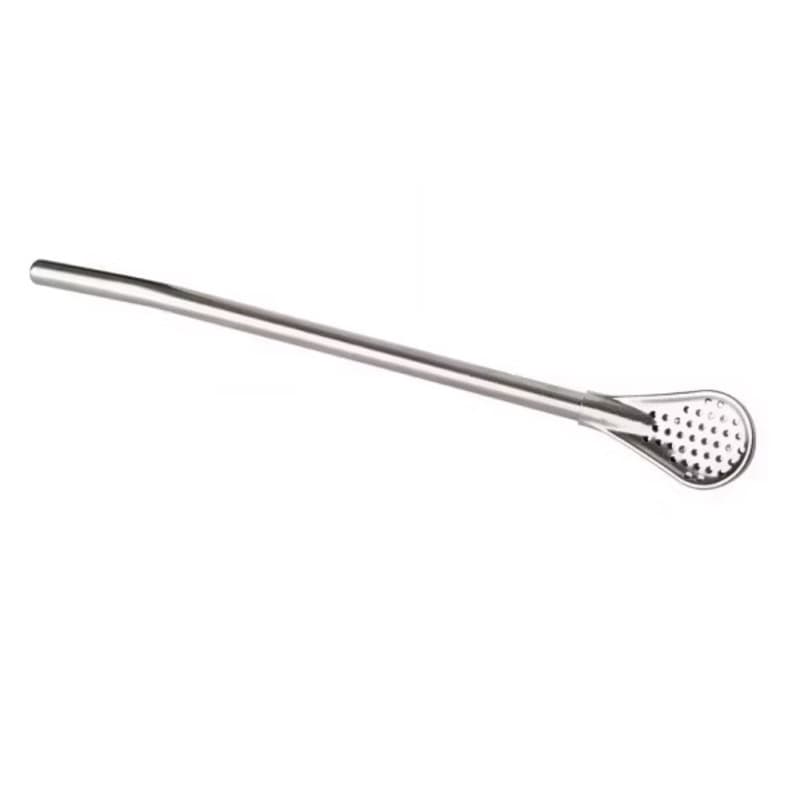 Canudo de Aço Inox com Colher de Filtro Para Chá Camomila Terere