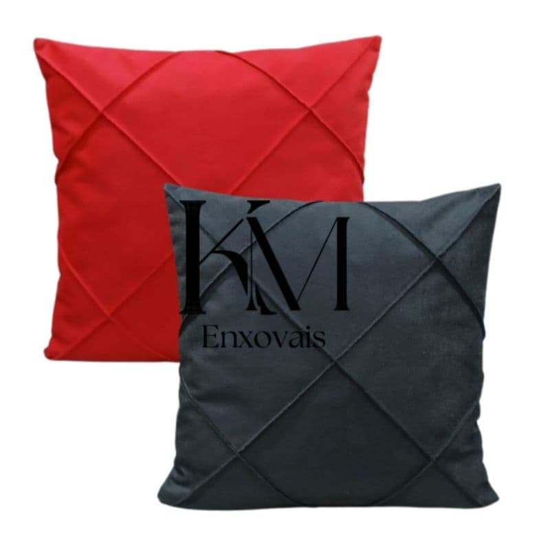 Capas de Almofadas Drapeadas em Suede Com 2 Unidades