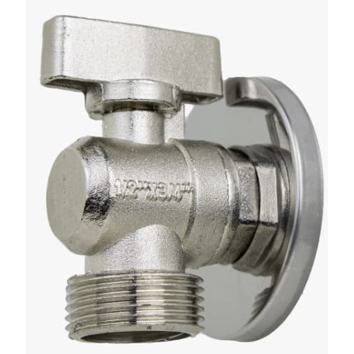 Registro Torneira p/ Máquina de Lavar Sanchez Metal 1/2" x 3/4" Compacto Parede Lavanderia Discreto