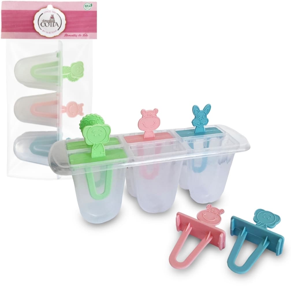 Kit com 6 Forminhas para Picolé Caseiro – Acrílico Colorido, Reutilizáveis, Livre de BPA