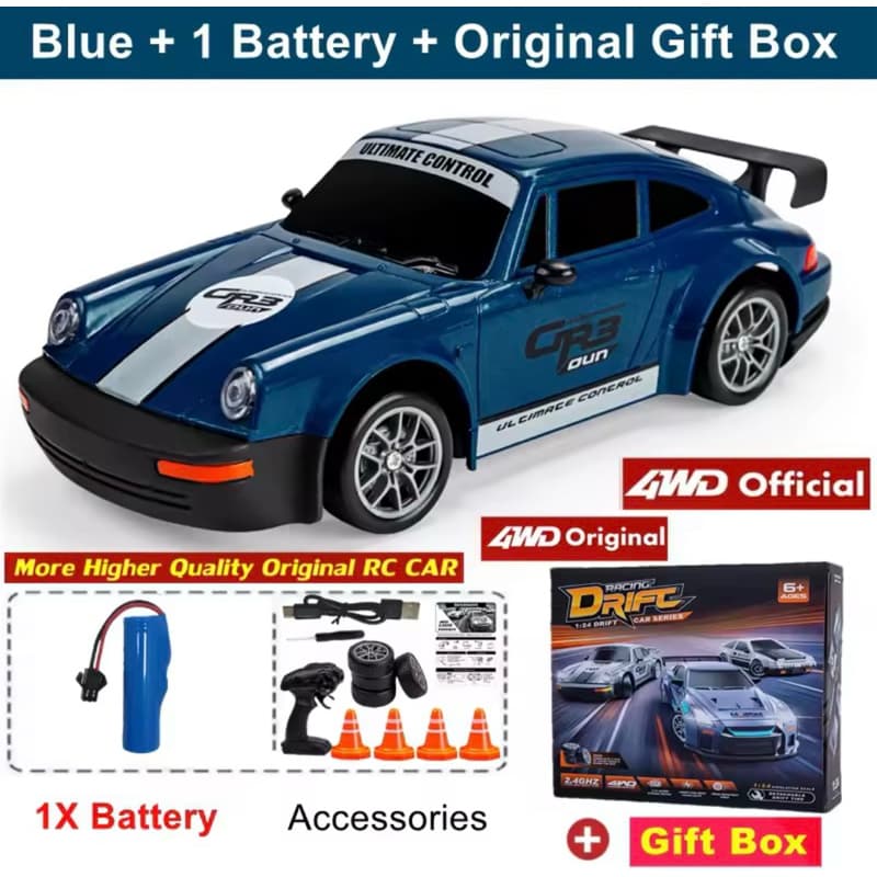 Carrinho de Controle Remoto Drift 4WD Porsche 911 – Alta Performance e Diversão Garantida!