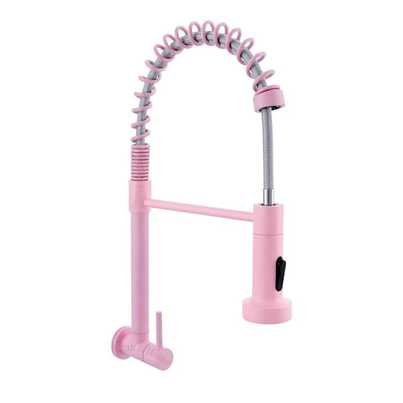 Torneira Extensor Rosa Parede Cozinha Inox 42 CM Torneira Monocomando Rosa Metal Com Ducha P/ Parede Sabao
