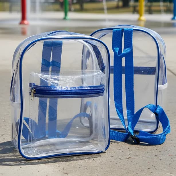 Mochila Bolsa Transparente Diversas cores Escolar Juvenil Adulto Unissex