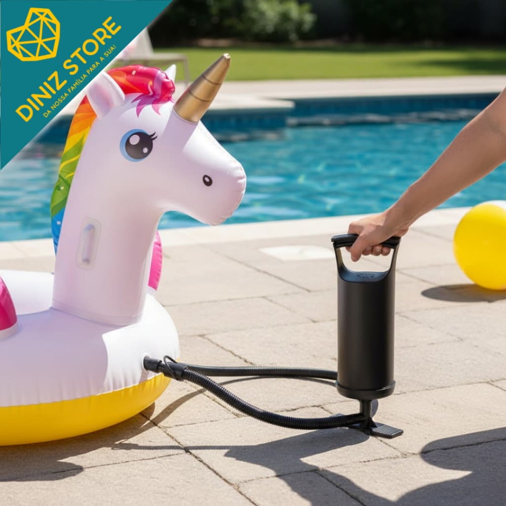 Bomba Ar Manual Inflador Pressão Portátil Infláveis Piscina Praia Jardim