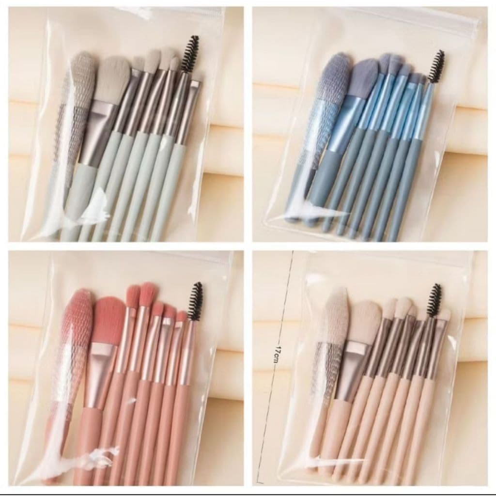 Kit 8 Mini Peças Conjunto De Pincéis De Maquiagem