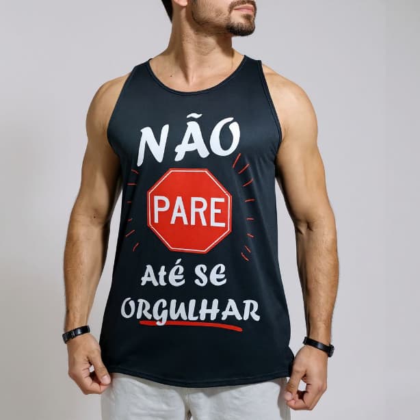 Regata masculina dry fit proteção UV musculação, corrida, casual