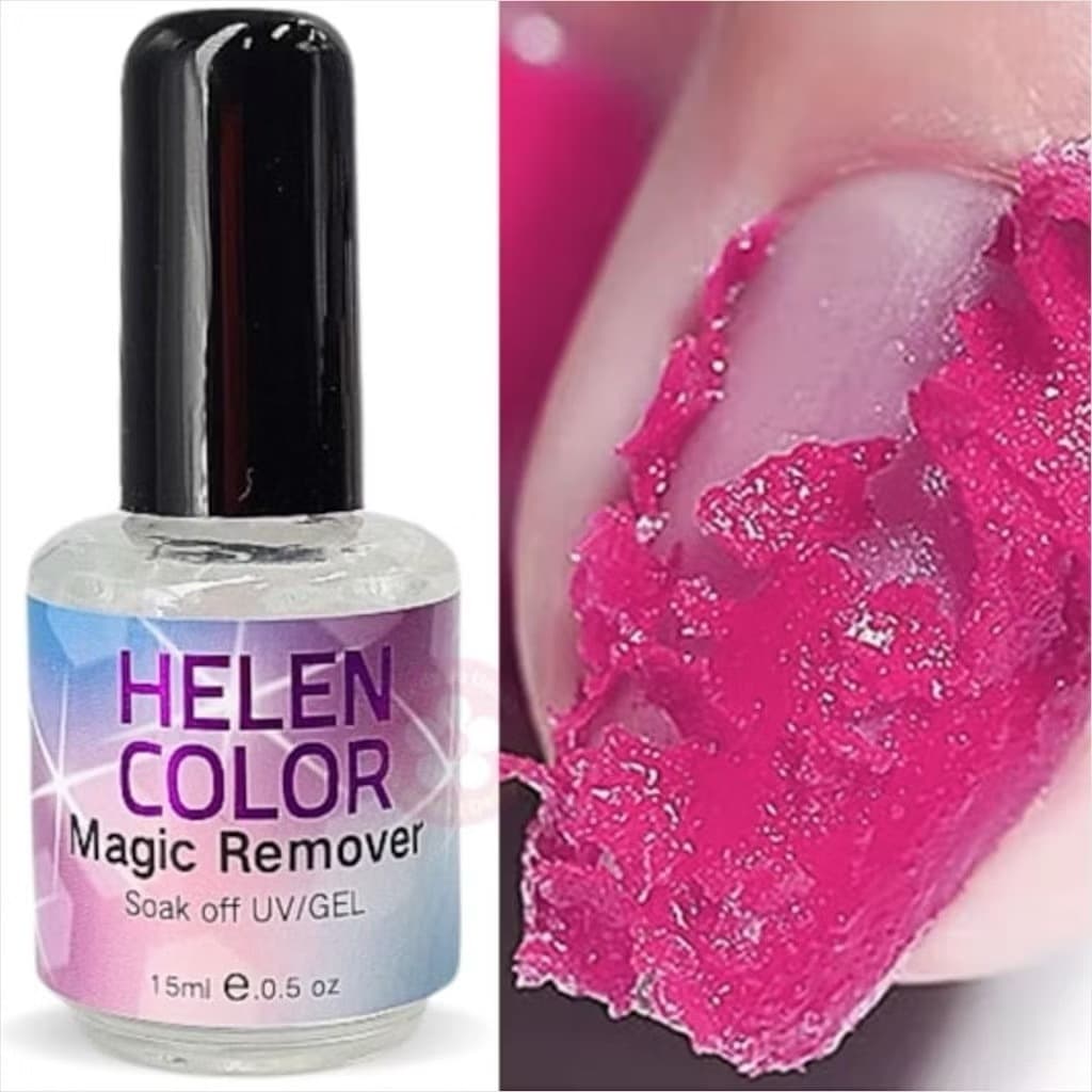 Removedor Magic Remover Helen Color 15ml 💅 Removedor UV Gel Polygel Acrílico – Rápido e Seguro